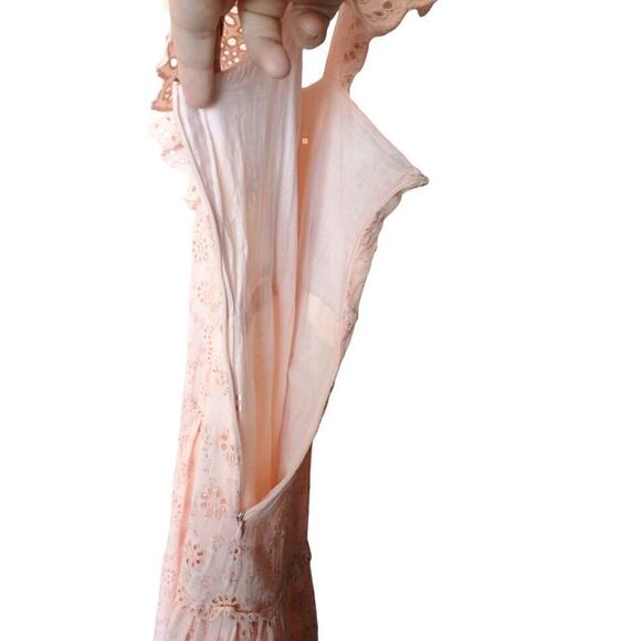 LoveShackFancy Crissilda Dress Pink Parfait Eyelet Maxi Dress Small NWT - Picture 5 of 7